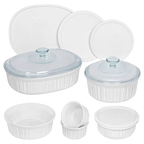 French White 12 Piece Ceramic Bakeware Set | Microwave, Oven, Fridge,and Dishwasher