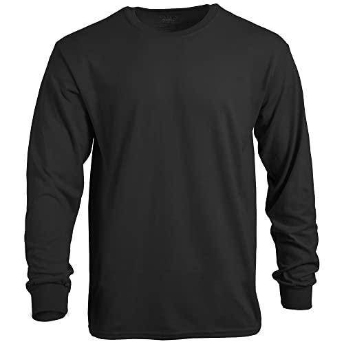 Gildan Men's DryBlend Long Sleeve T-Shirt, Style G8400, 2-Pack, Black, X-Large