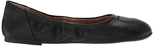 Amazon Essentials Women's Belice Ballet Flat, Black, Faux Leather, 8