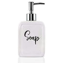 Soap Dispenser – 13oz, Ceramic, White Hand Pump