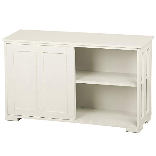 Antique White Stackable Sideboard Buffet Storage Cabinet with Sliding Door Kitchen