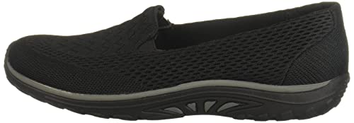 Skechers womens Reggae Fest Willows Flat, Black, 8 US