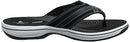 Clarks Women's Breeze Sea Flip-Flop, Black Synthetic, 9