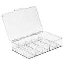 Plastic Hard Shell Stackable Eyeglass Case Storage Organizer, Hinged Lid
