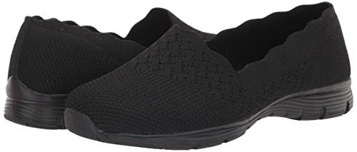 Women's Seager-STAT-Scalloped Collar, Engineered Skech-Knit Slip-On-Classic Fit Loafer