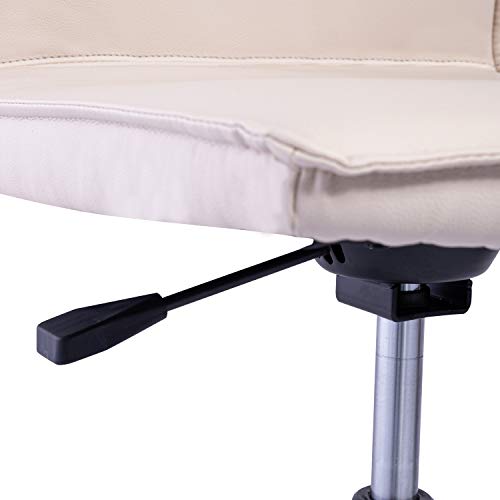 Armless Office Desk Chair - Height Adjustable, 360-Degree Swivel, 275Lb Capacity