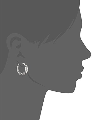 Sterling Silver Filigree Round Hoop Earrings