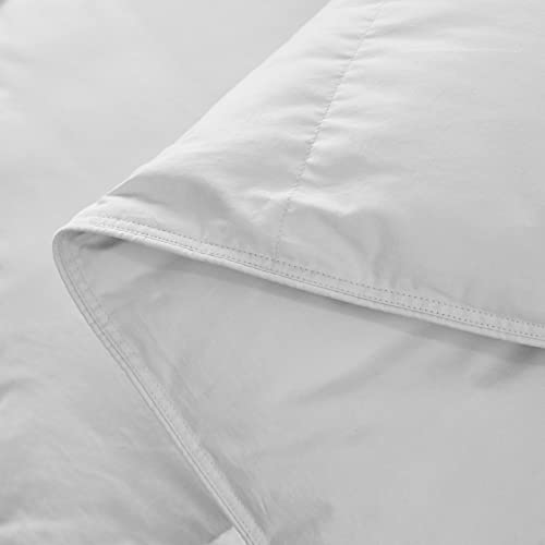 Feather Down Comforter Queen, 100% Cotton Fabric(White,90x90inches)