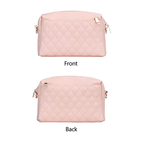 Triple Zip Lightweight Small Crossbody Bags for Women Quilted