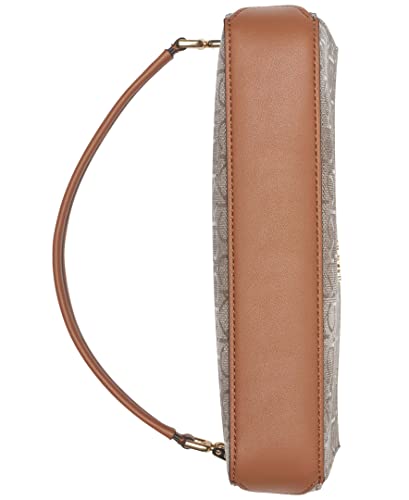 Calvin Klein Lucy Triple Compartment Shoulder Bag, Almond/Taupe/Caramel Embossed