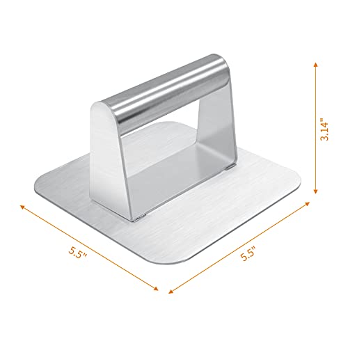 Stainless Steel Hamburger Press, Grill Press. Suitable for Grills, bakeware and Pans