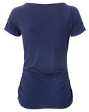 Maternity Clothes Ruched Side Maternity Tee Graphic Pregnancy Tops