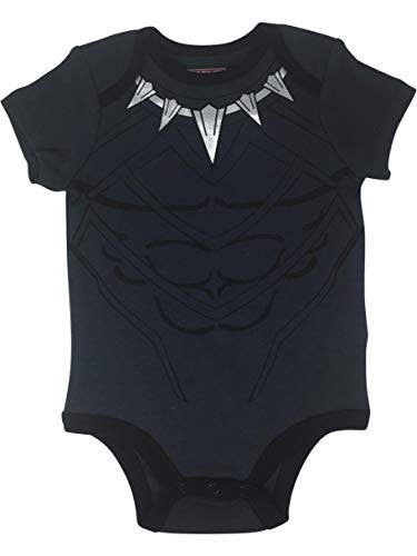 Marvel Avengers Baby Boys' Bodysuit Pants & Cap Set, Black Panther (6-9 M)