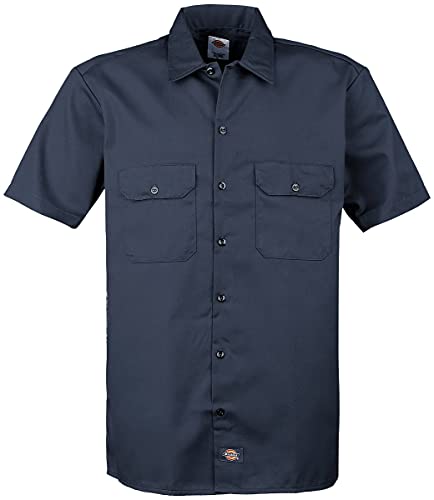 Men's Big-Tall Short-Sleeve Work Shirt,Navy,2XT