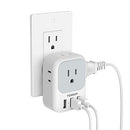 Multi Plug Outlet Extender with USB,Electrical 4 Outlet Box Splitter with 3 USB Wall