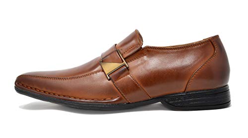 Bruno Marc Men's Giorgio-3 Brown Leather Lined Dress Loafers Shoes - 10.5 M US