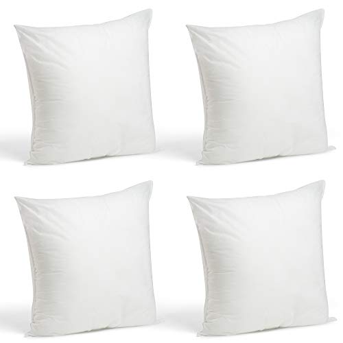 Throw Pillows Insert Set of 4 - 18 x 18 Insert for Decorative Pillow Covers