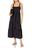 Women's Britt Tiered Maxi Tent Dress, Off-Black, S