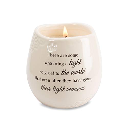 19176 In Memory Light Remains Ceramic Soy Wax Candle , White
