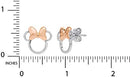 Minnie Silhouette Stud Earrings, Two Tone, Sterling Silver