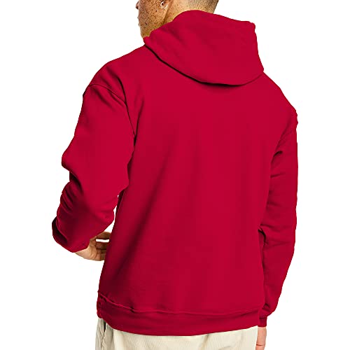 Men's Pullover EcoSmart Hooded Sweatshirt, Deep Red, Small