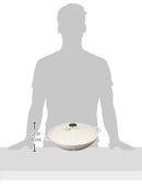 Enameled Cast Iron Covered Casserole Skillet, 3.3-Quart, White