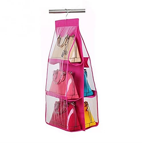 6 Pockets Handbag Hanging Organizer Purse Storage Anti-dust Cover Large