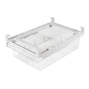 Fridge Drawer Organizer, Refrigerator Organizer Bins, Pull Out with Handle, Fridge Shelf Holder Storage Box, Clear Container for Food,Drinks,Fit for Fridge Shelf Under 0.6" (1 Pack Medium)