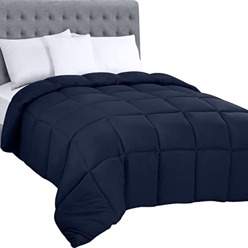 Utopia Bedding All Season 250 GSM Comforter - Soft Down Alternative Comforter - Plush Siliconized Fiberfill Duvet Insert - Box Stitched (Full/Queen, Navy)