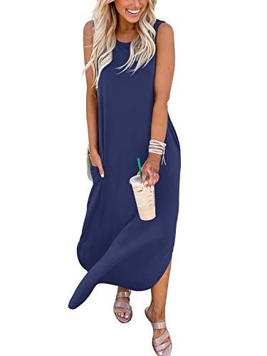 Women's Summer Casual Loose Sleeveless Dress Beach Cover Up