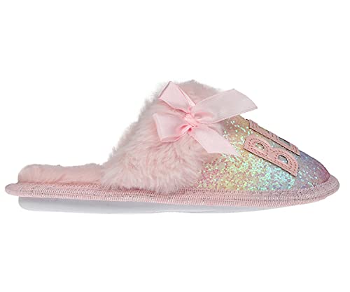 Fluffy And Cute Scuff Glitter Slippers With Faux Fur
