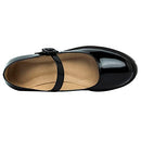 Women's Round Toe Ankle Strap Mary Janes Platform Low Heel Chunky Pumps Oxford Dress Shoes Black