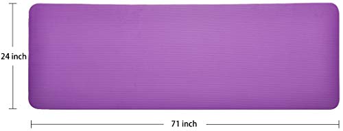 All-Purpose 1-Inch Extra Thick High Density Anti-Tear Exercise Yoga Mat with Carrying Strap