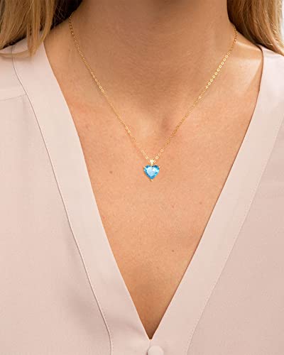 March Birthstone Jewelry, Aquamarine Necklace, March Birthstone Necklace