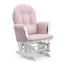 Storkcraft Premium Hoop Glider and Ottoman (White Base, Pink Swirl Cushion)