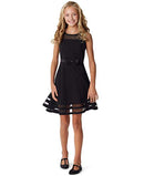 Calvin Klein Girls' Sleeveless Party Dress, Fit and Flare Silhouette, Round Neckline