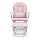 Storkcraft Premium Hoop Glider and Ottoman (White Base, Pink Swirl Cushion)
