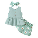 Toddler girl clothes baby girl outfits Summer Sleeveless Top + Short Pants Set toddler clothes for girls