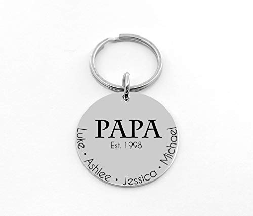 Gift For Dad Personalized Key Chain Stainless Steel Engraved