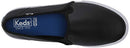 Keds womens Double Decker Leather Slip on Sneaker, Black Leather, 9.5 US