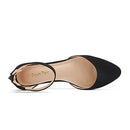 Women's Black Nubuck Low Wedge Ankle Strap Flats Shoes Size 9 M US Amiga