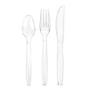 Party Bargains Disposable Cutlery set, SAPPHIRE Design, Clear Color, 360 Pieces: 180 Forks, 120 Spoons, 60 Knives