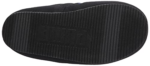 Moccasin Slipper, Black-Glacial B, 4 US Unisex Big Kid