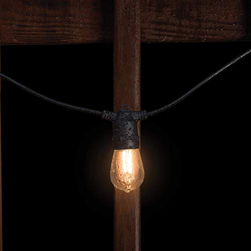 Mr Beams S14 Bulb Solar LED Weatherproof Outdoor String Lights, 54 feet, Black