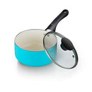 Ceramic coating cookware set, 10-Piece, Turquoise