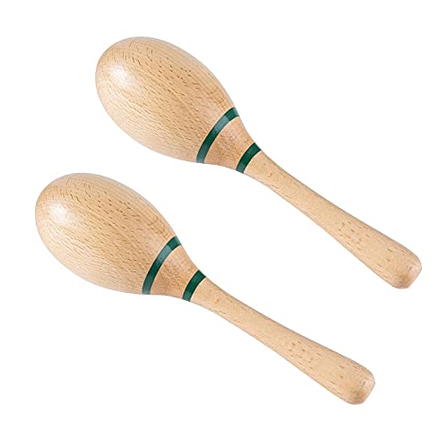 Maracas Hand Percussion Rattles,Beech Wood Material Rumba Shakers with Clear and Professional Sounds