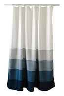 Elena Home Goods Fabric Shower Curtain | 230 GSM Polyester Blue Stripe Design