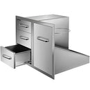 Outdoor Kitchen Door Drawer Combo 29.5" W x 22.6" H x 21.7''D, Access Door/Triple Drawers with Propane Drawer