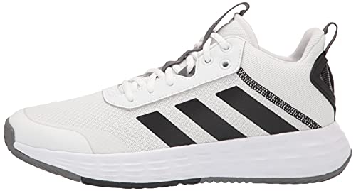 adidas Men's Ownthegame 2.0 Basketball Shoe, White/Black/Grey, 10.5