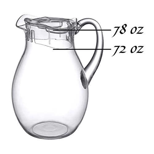 Amazing Abby - Bubbly - Acrylic Pitcher (72 oz), Clear Plastic Pitcher, BPA-Free and Shatter-Proof, Great for Iced Tea, Sangria, Lemonade, and More